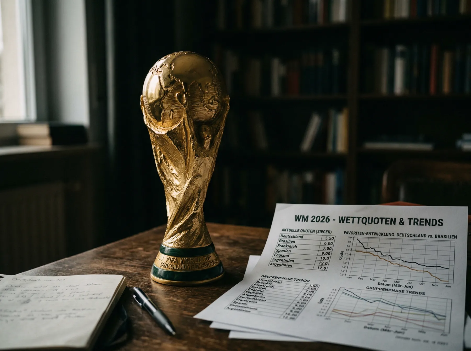 Analyse von Langzeitwetten auf die FIFA WM 2026 mit Quotenentwicklung und Outright-Märkten